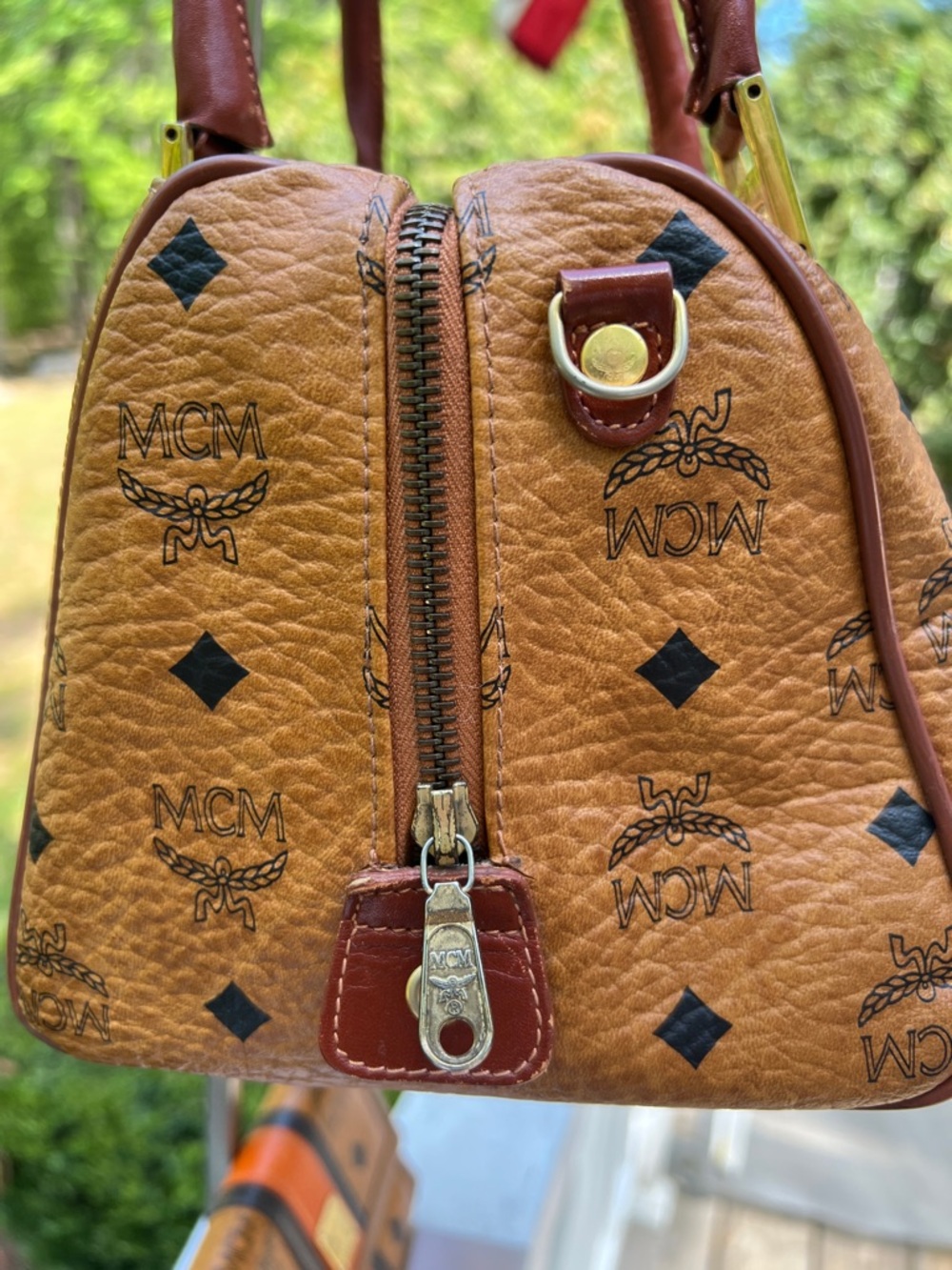 MCM Cognac Visetos Leather Satchel & Wallet Set/ Poshmark Authenticated - Picture 6 of 17
